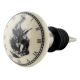 Rabbit Clock Ceramic Flat Wine Bottle Stopper